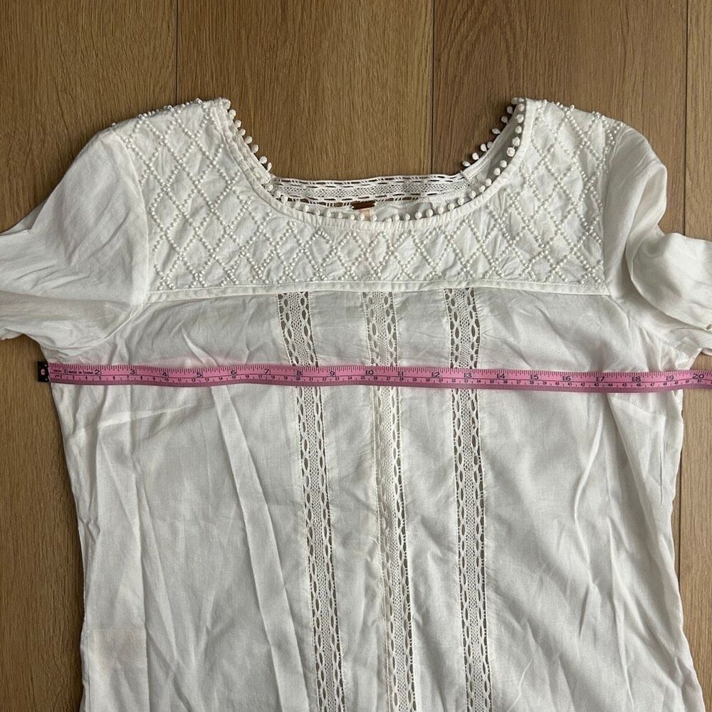 Free People 100% Cotton Embroidered Lace Peasant Blouse - Picture 8 of 9